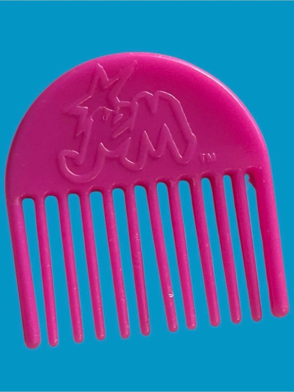 Vintage 1985 Hasbro Jem & the Holograms Misfits Doll Hair Brush Comb 1.5” Pink